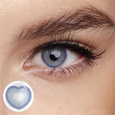 Myeyebb Tiktok Sweet Heart Blue Colored Contact Lenses Cosmetic Contact