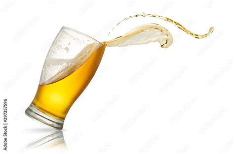 Beer Splash In Glass Isolated On White Stock Photo Adobe Stock