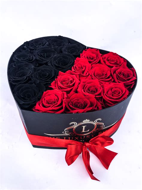 Check spelling or type a new query. Black love heart box of black&red infinity roses ...