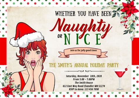 Copy Of Christmas Naughty Or Nice Party Invitation Postermywall