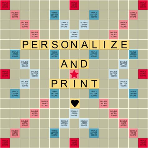 Printable Scrabble Board Template Lovely Personalize And Print A Scrabble