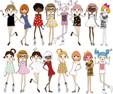 Cute Drawings Of Girls Transparent Images Png Play