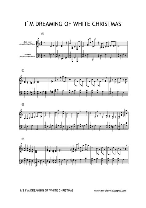 Im Dreaming Of White Christmas Piano Sheet Music Download Printable