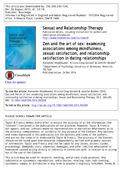 Pdf Zen And The Art Of Sex Examining Associations Among Mindfulness
