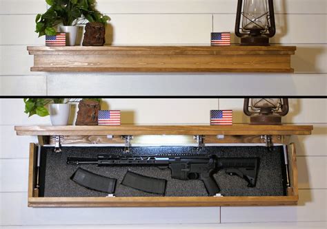 secret storage shelf hidden gun storage with personalized key 47 rustic floating concealment