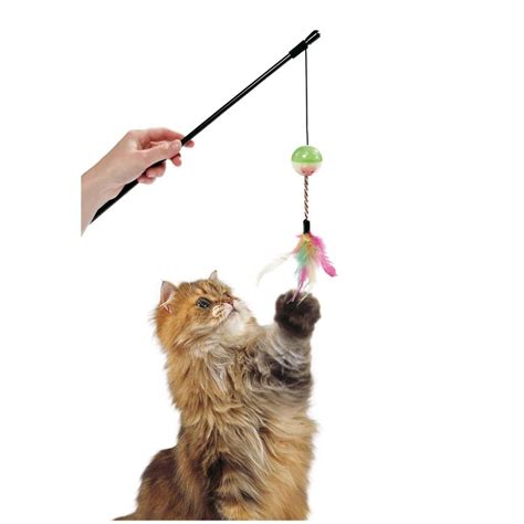 Cat Dangler Ball And Feathers 50cm Flamingo