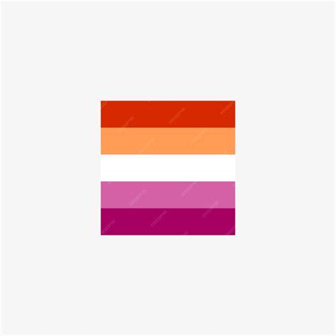novo coração lésbicosquare nova bandeira lésbica em fundo brancoicon vetor premium