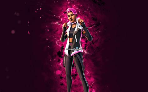 Download Wallpapers The Stylist 4k Purple Neon Lights Fortnite