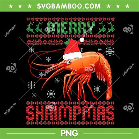 Merry Shrimpmas Png Funny Shrimp Ugly Christmas Png