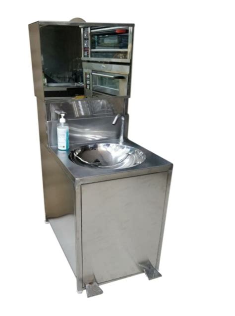 Stainless Steel Pedal Operated Hand Wash Station With Tanks And