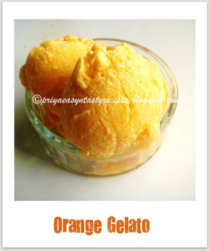 Priyas Versatile Recipes Eggless Orange Gelato