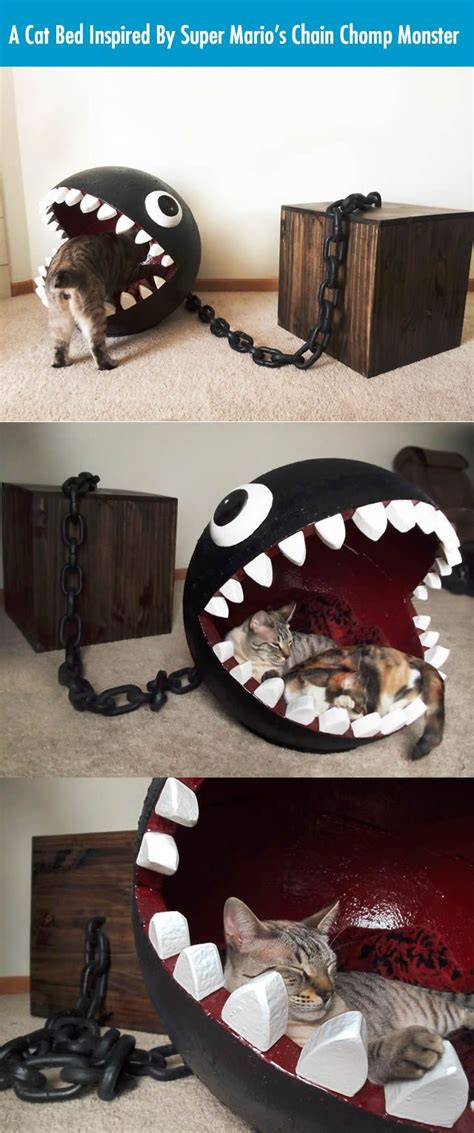 Crazy Cat Bed Idea Inspired By Super Marios Chain Chomp Monster