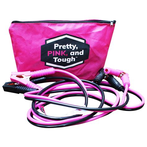 Pretty Pink And Tough 12 Ft Jumper Cable Set Pink Booster Cables For Women Ebay
