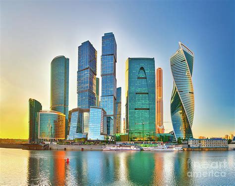 A modern take on the classic city simulation. Moscow City skyline. Photograph by MotHaiBaPhoto Prints