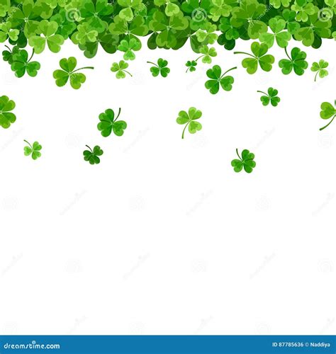 St Patrick S Day Horizontal Seamless Background With Shamrock Vector