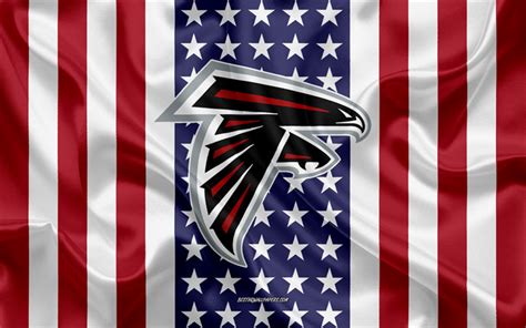 Download Wallpapers Atlanta Falcons 4k Logo Emblem Silk Texture