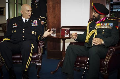 More than 24 hours after the death of the chief of army chief, lt. GEN Ray Odierno, Chief of Staff, Army, visits with Indian ...