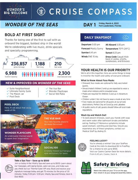 Wonder Of The Seas Night Eastern Caribbean Cruise Compass March By Royal Caribbean