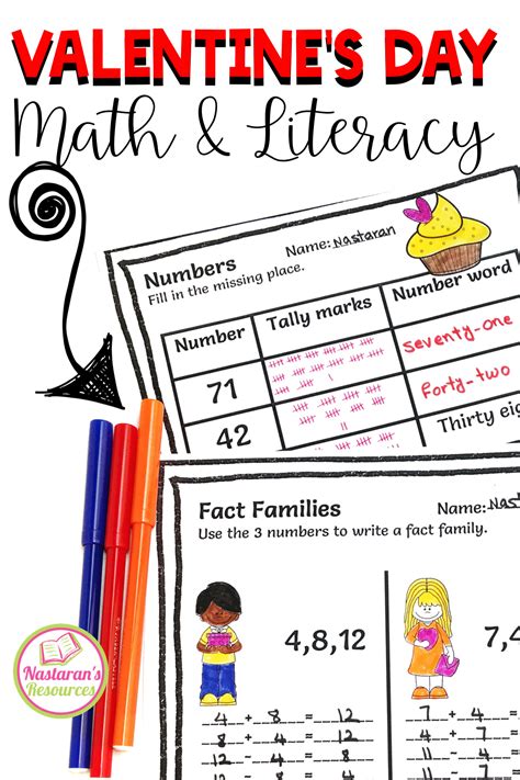 Valentines Day Activities First Grade Math And Literacy Worksheets