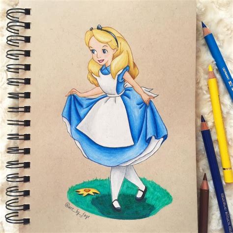 Alice In Wonderland Pencil Drawing Alice In Wonderlan