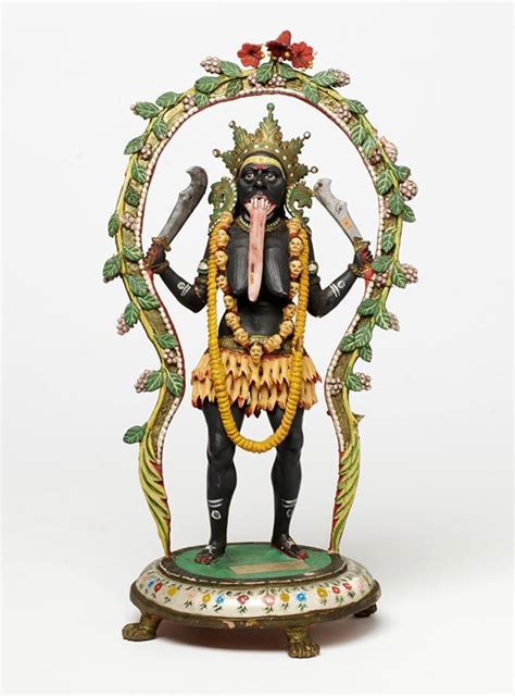 RBSI Kali Clay Model Kali India Late Th Century Four Armed Kali Is Depicted With Long