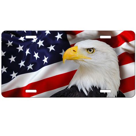 Eagle American Flag License Plate Patriotic Usa Car Tag Vanity Plate