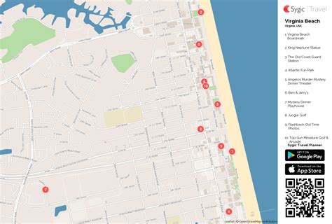 Virginia Beach Printable Tourist Map Sygic Travel