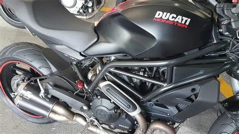 Ducati Monster 797 Akrapovic Exhaust With Baffles Out Rizoma Rear Brake