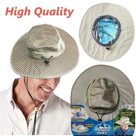 Evaporative Cooling Hat Beige One Size Uv Protection Ice Cap Sunscreen