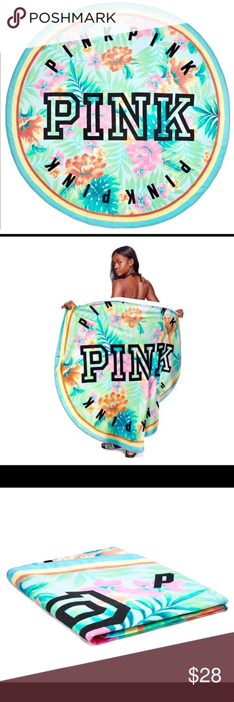 Pink Victoria Secret Round Beach Towel Claim Your Spot On The Beach