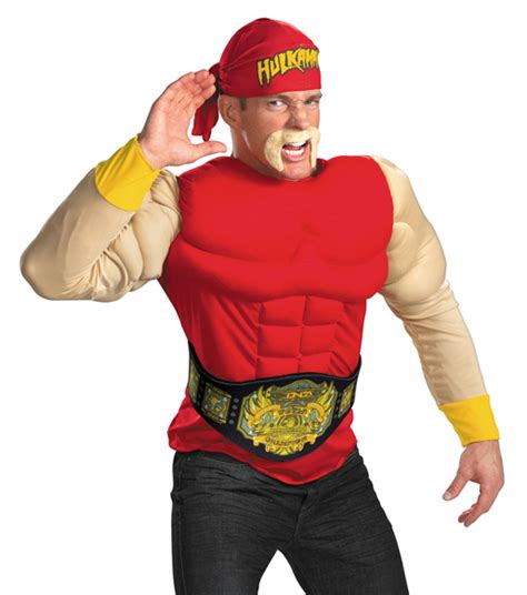Adult Hulk Hogan Professional Wrestler Halloween Fancy Dress Costume Xl