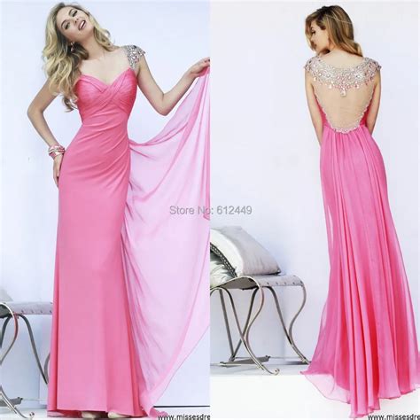 2014 New Hot Sale Fashion Light Pink Sweetheart Chiffon Long Evening Dress Rhinestone Sexy Look