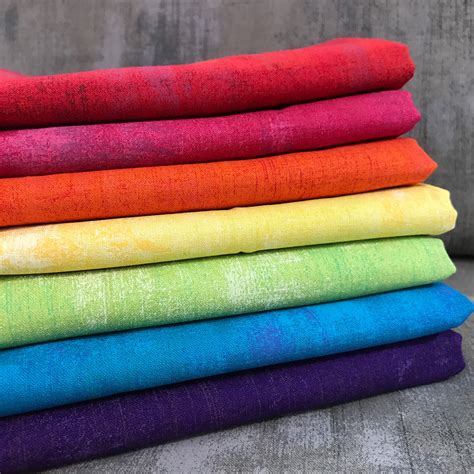 Bundle Of 7 Grunge Basic Fabrics By Moda Rainbow Grunge Bundle From
