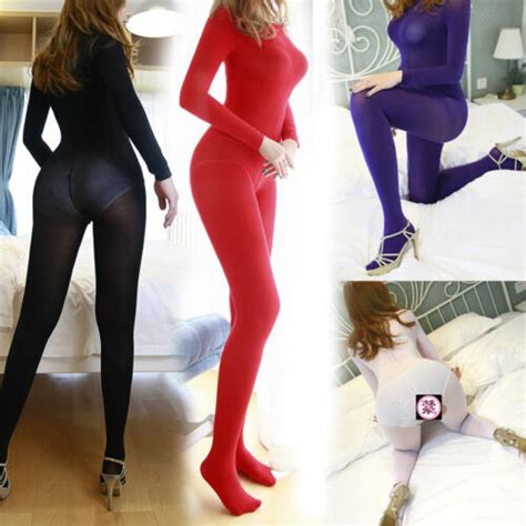 Plus Size Women Men 200d Velvet Bodystocking Unitard Bodysuit Anti Hook Catsuit Ebay