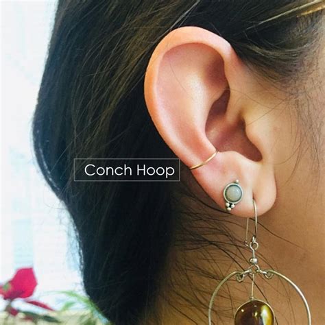 Conch Hoop Earring Snug Orbital 10mm 11mm 12mm 13mm Gold Silver Rose