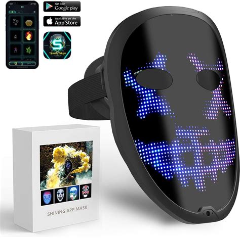 Megoo Led Mask With Bluetooth Programmableultra Light Thin