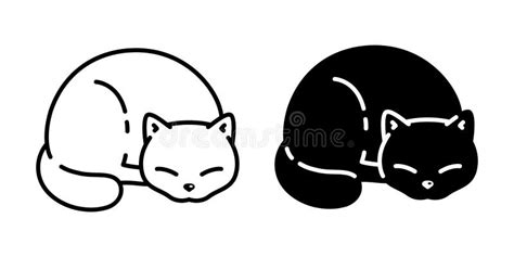 Cat Vector Kitten Calico Icon Logo Sleeping Breed Symbol Cartoon