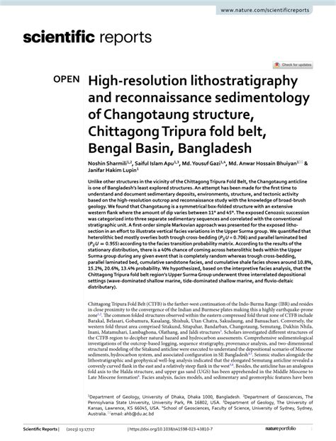Pdf High‑resolution Lithostratigraphy And Reconnaissance