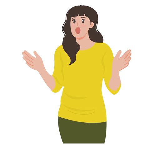 Premium Vector Illustration Of Woman Shocked With Gaping Mouth