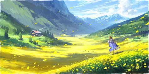 1920x1080px 1080p Free Download Anime Landscape Anime Girl Wind