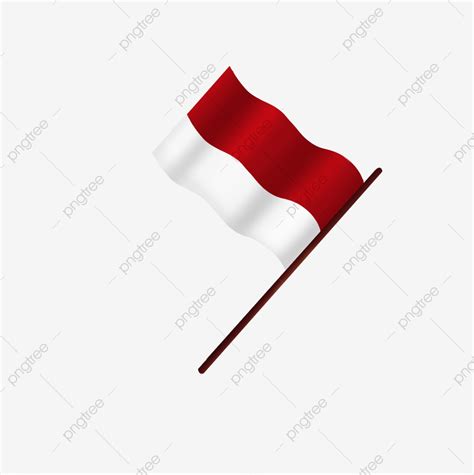Bendera Merah Putih Indonesia Dengan Tongkat Bendera Indonesia