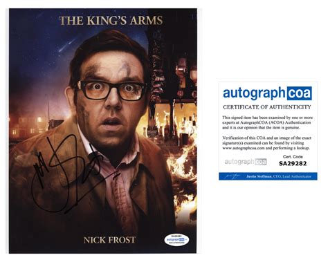 Nick Frost Worlds End Signed Autograph 8x10 Photo Acoa 4 Outlaw