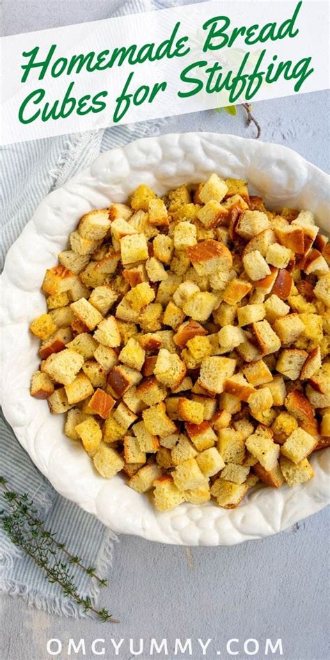 Make Your Own Stuffing Bread Cubes For Thanksgiving Recipe Homemade Stuffing Recipes