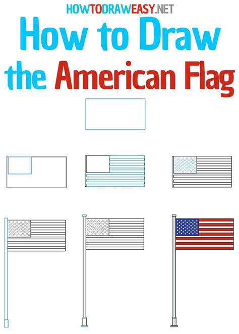How To Draw The American Flag With An Easy Step By Step Drawing Guide