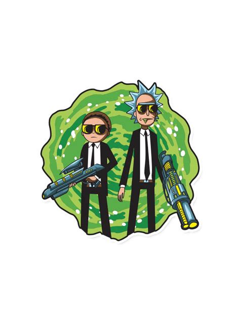 Black Suits Comin Rick And Morty Official Sticker Redwolf