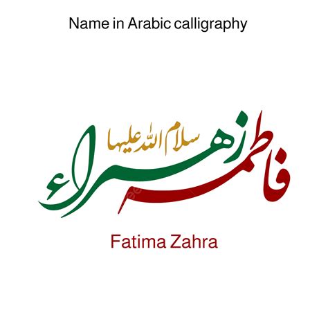 Hình ảnh Tên Fatima Bint Muhammad Trong Thư Pháp Ả Rập Ahle Mồi Nhãn