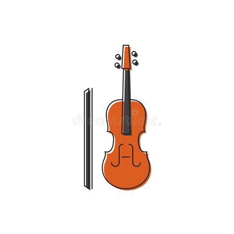 Símbolo De Icono Del Vector Del Violín Música Aislada En Fondo Blanco
