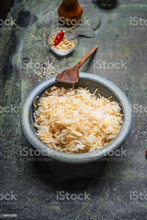 Fried Noodle And Rice In Rustic Bowl Arabic Food Stock Photo Download