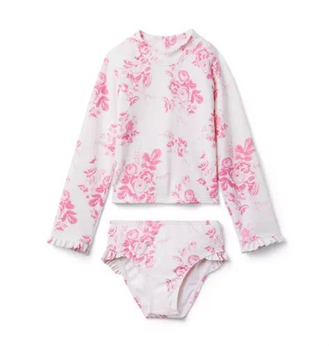 Girl Camine Rose Floral Rash Guard Set By Janie And Jack