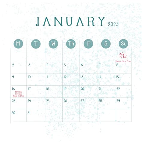 January 2023 Calendar Transparent January 2023 January 2023 Calendar